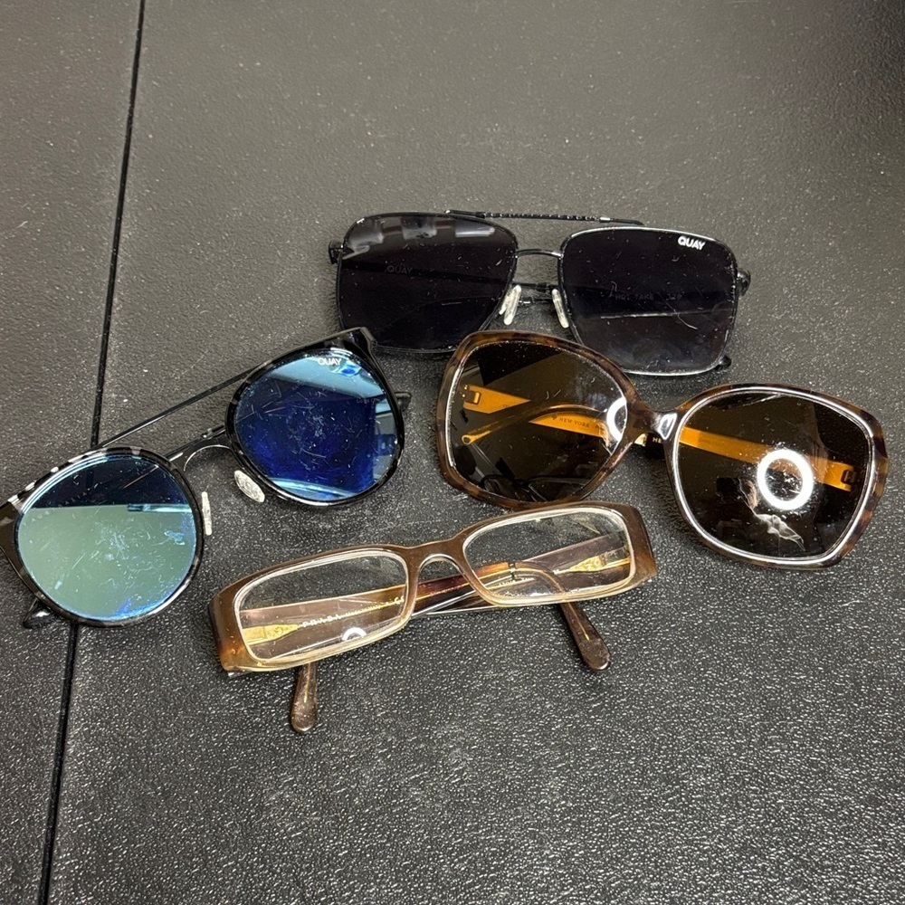 Sunglasses Eyeglasses Set Broken Crooked Very Scratched Quay Prada Kate Spade